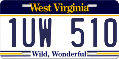 WV license plate 1UW510