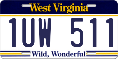 WV license plate 1UW511