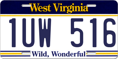 WV license plate 1UW516