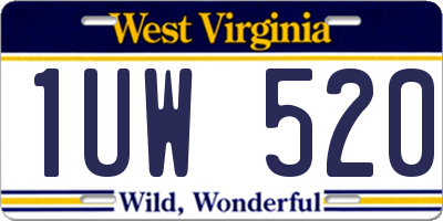 WV license plate 1UW520