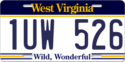 WV license plate 1UW526
