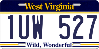 WV license plate 1UW527