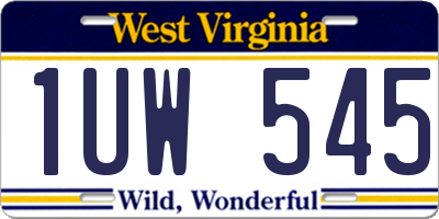 WV license plate 1UW545