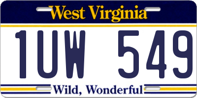 WV license plate 1UW549