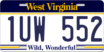 WV license plate 1UW552