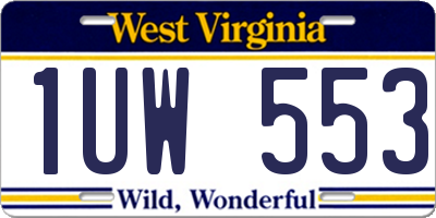 WV license plate 1UW553