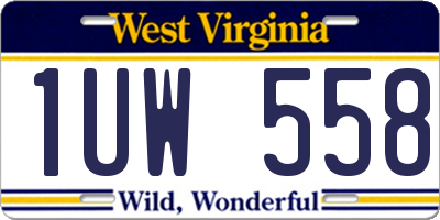 WV license plate 1UW558