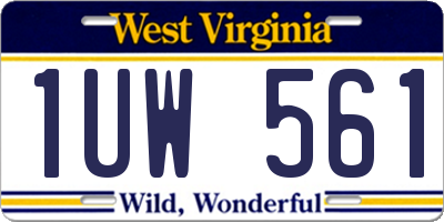 WV license plate 1UW561