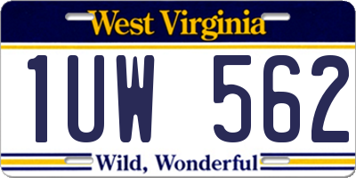 WV license plate 1UW562