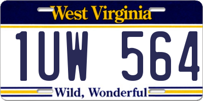 WV license plate 1UW564