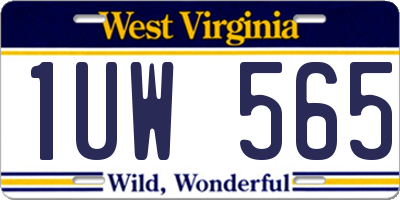 WV license plate 1UW565