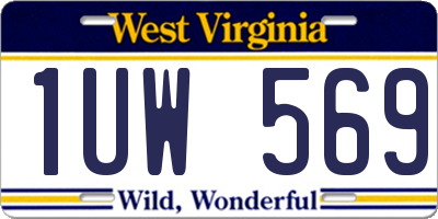 WV license plate 1UW569
