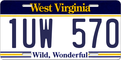 WV license plate 1UW570