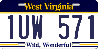WV license plate 1UW571