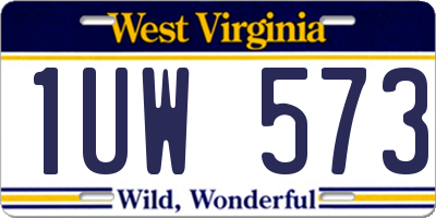 WV license plate 1UW573