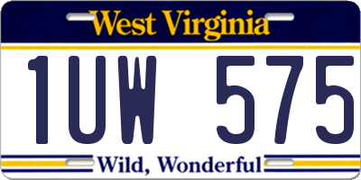 WV license plate 1UW575