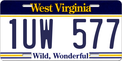 WV license plate 1UW577
