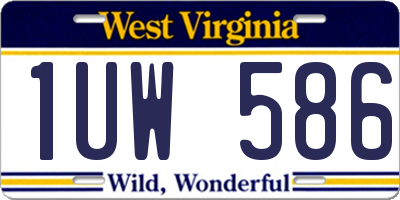 WV license plate 1UW586
