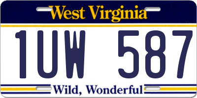 WV license plate 1UW587