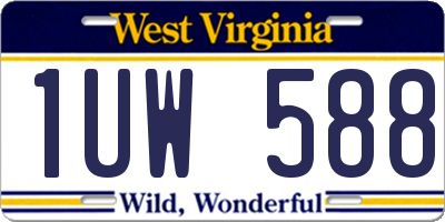 WV license plate 1UW588