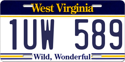WV license plate 1UW589