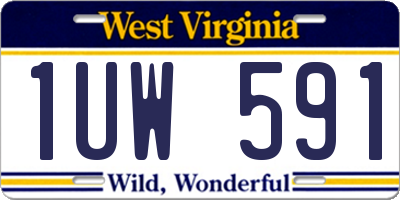 WV license plate 1UW591
