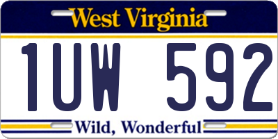 WV license plate 1UW592