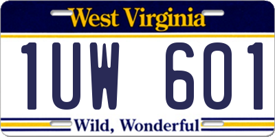 WV license plate 1UW601