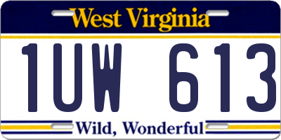 WV license plate 1UW613