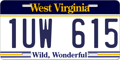 WV license plate 1UW615