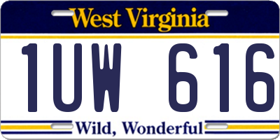 WV license plate 1UW616