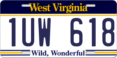 WV license plate 1UW618