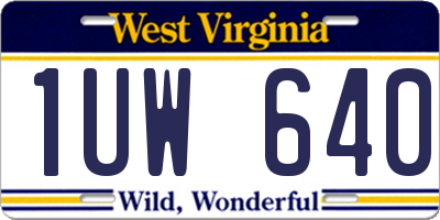 WV license plate 1UW640