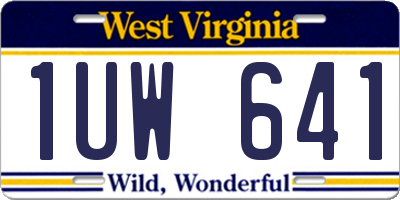 WV license plate 1UW641