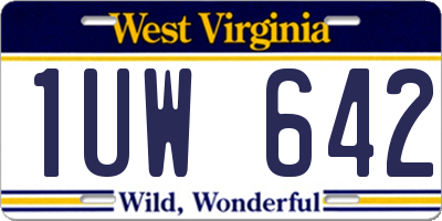 WV license plate 1UW642