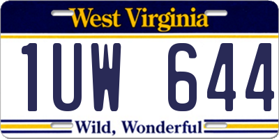 WV license plate 1UW644