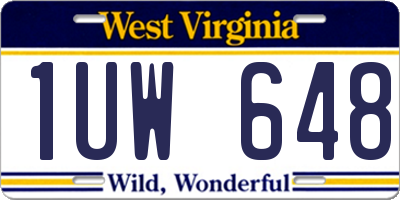 WV license plate 1UW648