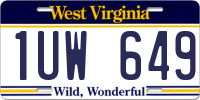 WV license plate 1UW649