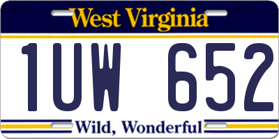 WV license plate 1UW652