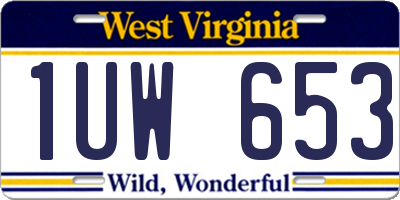 WV license plate 1UW653