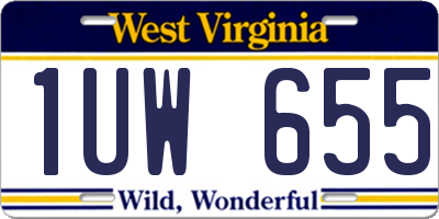 WV license plate 1UW655