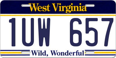 WV license plate 1UW657