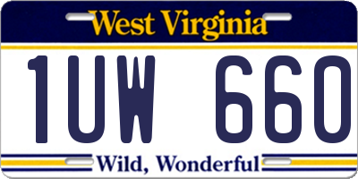 WV license plate 1UW660