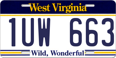 WV license plate 1UW663