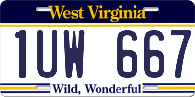 WV license plate 1UW667