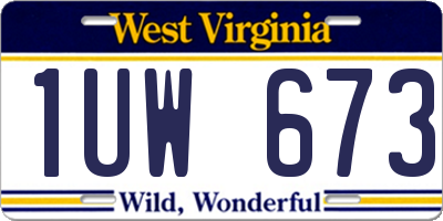 WV license plate 1UW673