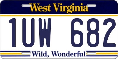 WV license plate 1UW682