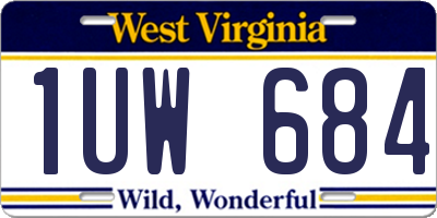 WV license plate 1UW684