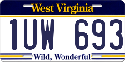 WV license plate 1UW693