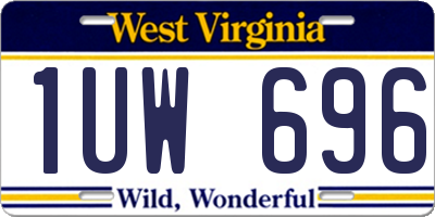 WV license plate 1UW696